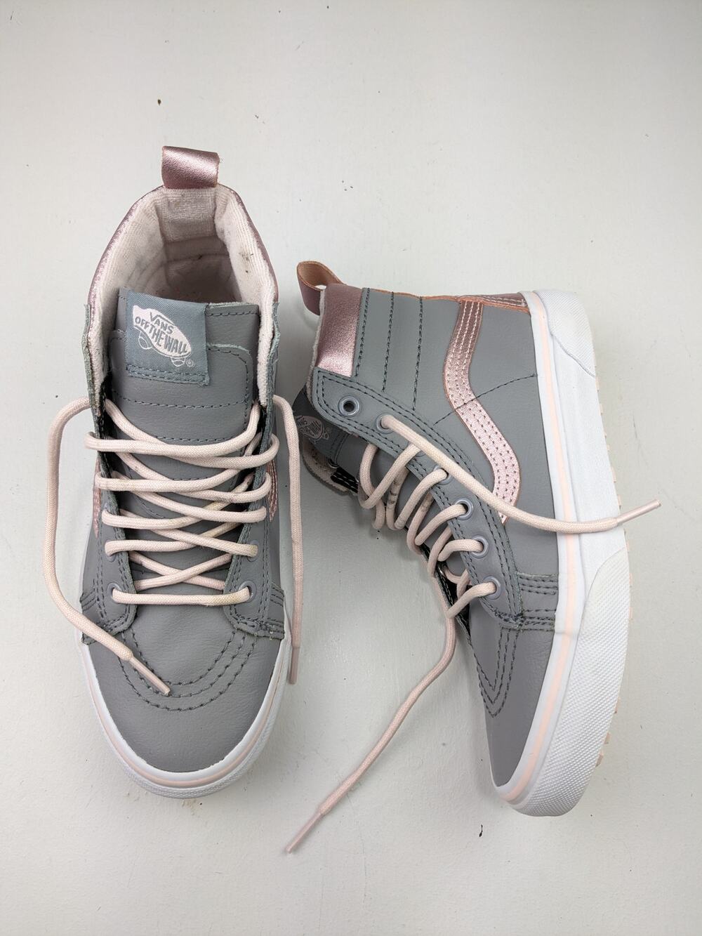 Vans Pink/Gray Hightops Shoes - Youth 2.5